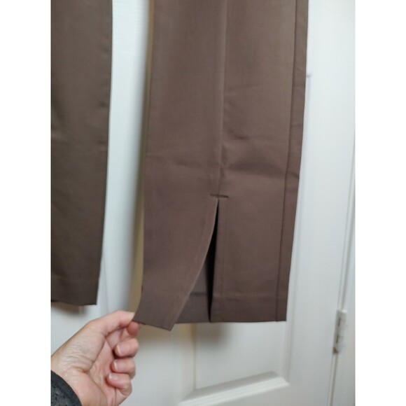 New Old Navy Size 18 High Rise Pixie Full Length Split Hem Pants Brown Trousers - Picture 3 of 8